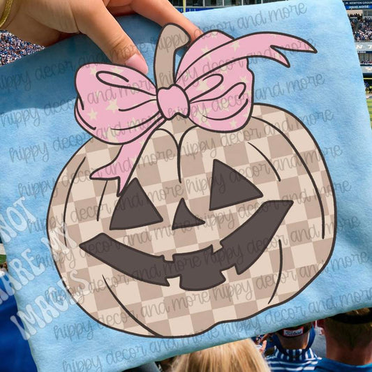 Youth Girl Checkered Pumpkin