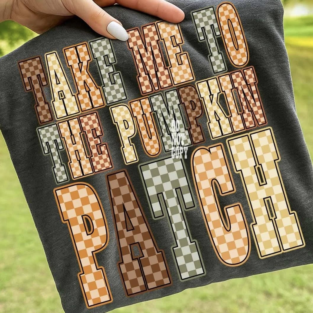 Youth Checkered Take me to the Pumpkin Patch