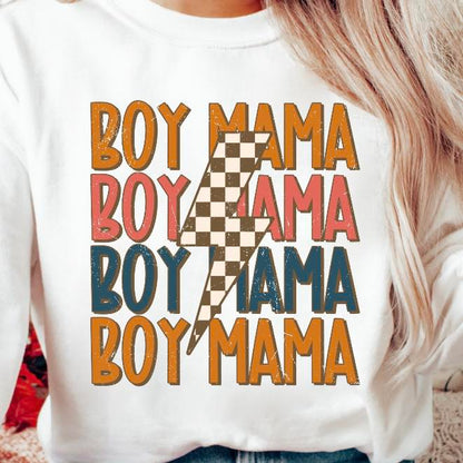 Boy Mama Checkered Lighten Bolt
