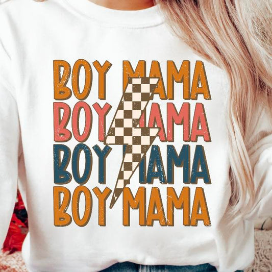 Boy Mama Checkered Lighten Bolt