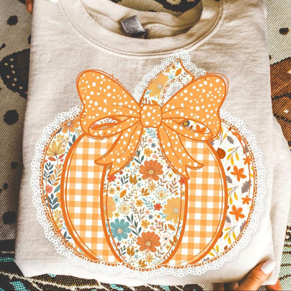 Floral Bow Pumpkin