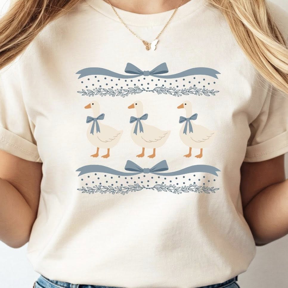 Blue Floral Goose