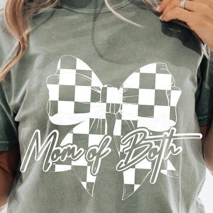 Checkered Bow Mom of Both (4 design color options)