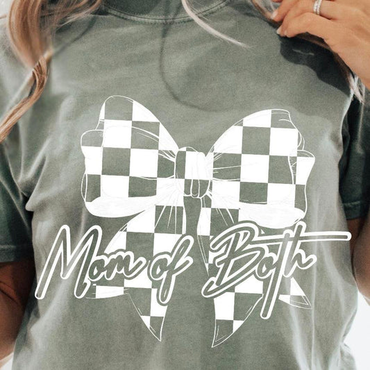 Checkered Bow Mom of Both (4 design color options)