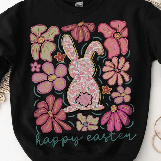 Happy Easter Floral Bunny