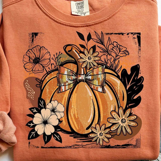 Floral Fall Pumpkin