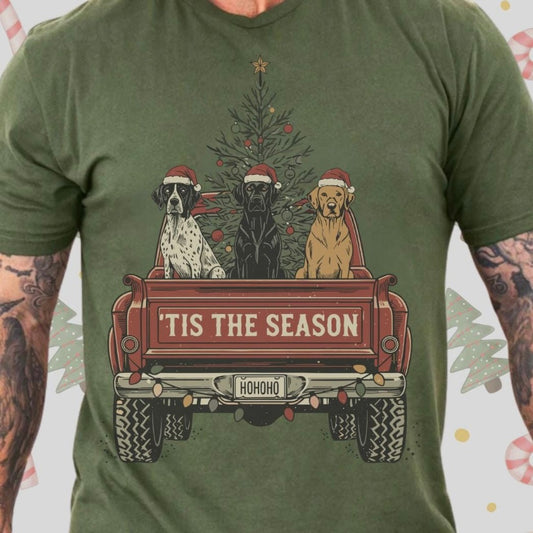 Youth Red Truck with Dogs