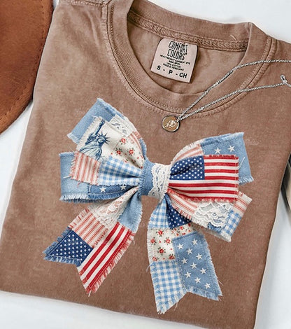 Patchwork 4th of July Bow
