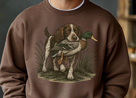 Hunting Dog with Mallard