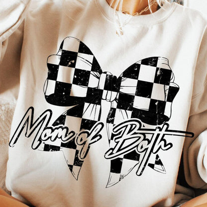 Checkered Bow Mom of Both (4 design color options)