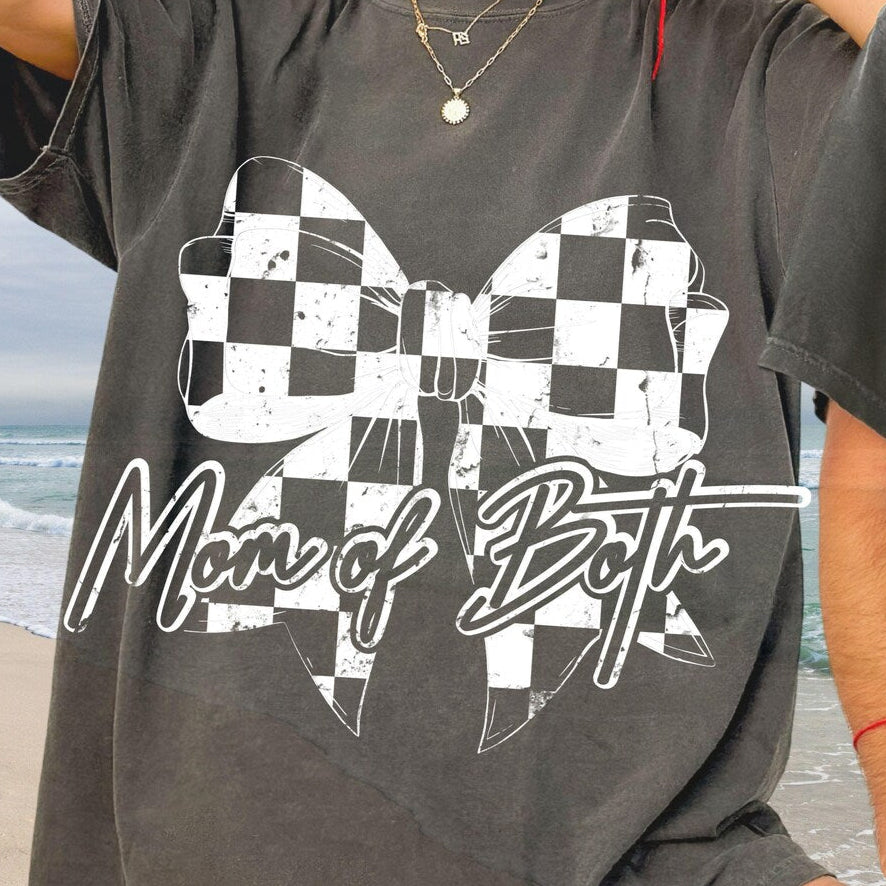 Checkered Bow Mom of Both (4 design color options)