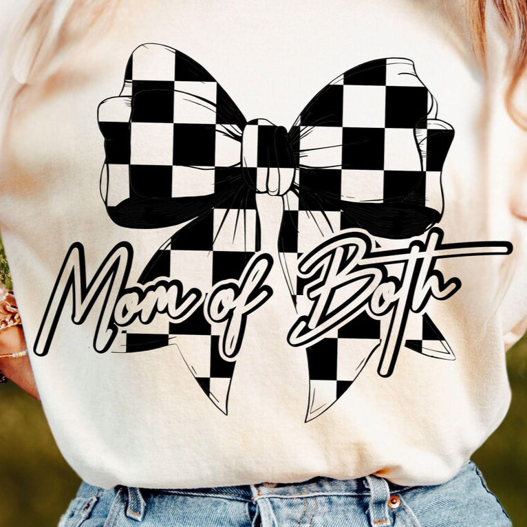 Checkered Bow Mom of Both (4 design color options)