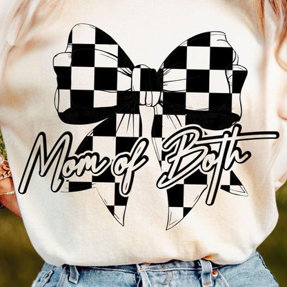 Checkered Bow Mom of Both (4 design color options)